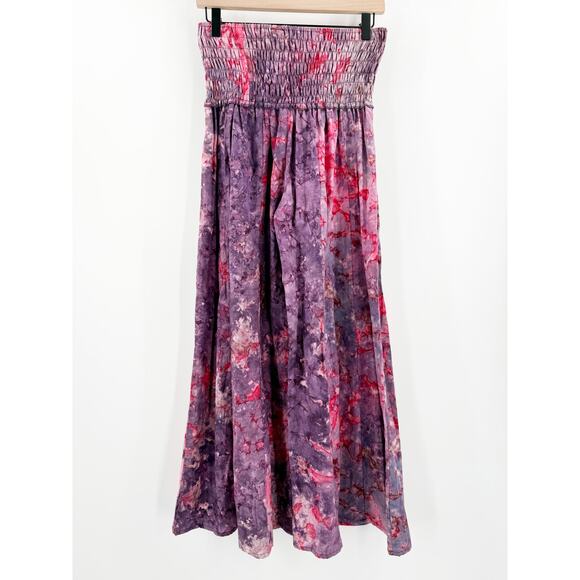 Unbranded Palazzo Pants One Size Tie Dye Made in Italy Cotton Smocked Wide Leg - Picture 2 of 10
